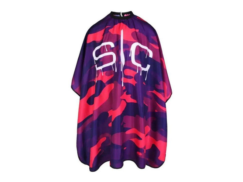 StyleCraft Cutting Cape CAMO Pink kadeřnická pláštěnka