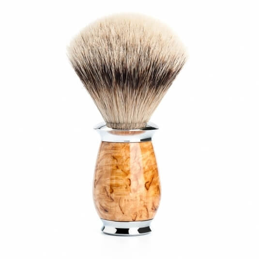 Mühle Purist Karelian Burl Birch Silvertip Badger štětka na holení