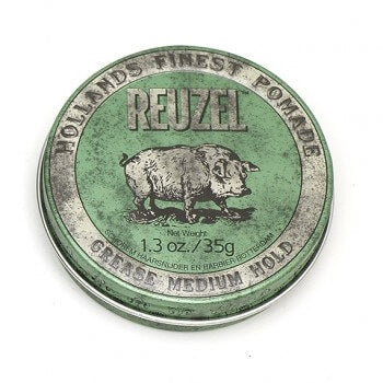 Reuzel Green Grease Medium Hold pomáda 35 g, oil-based se střední fixací a variabilním leskem
