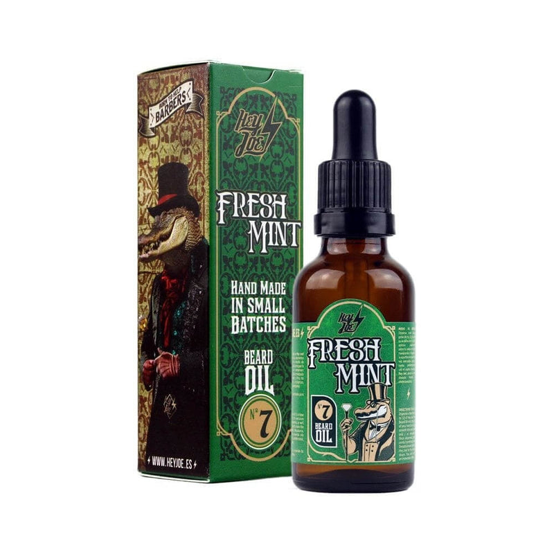 Hey Joe Fresh Mint olej na vousy 30 ml, svěží mátová vůně, ruční výroba ve Valencii