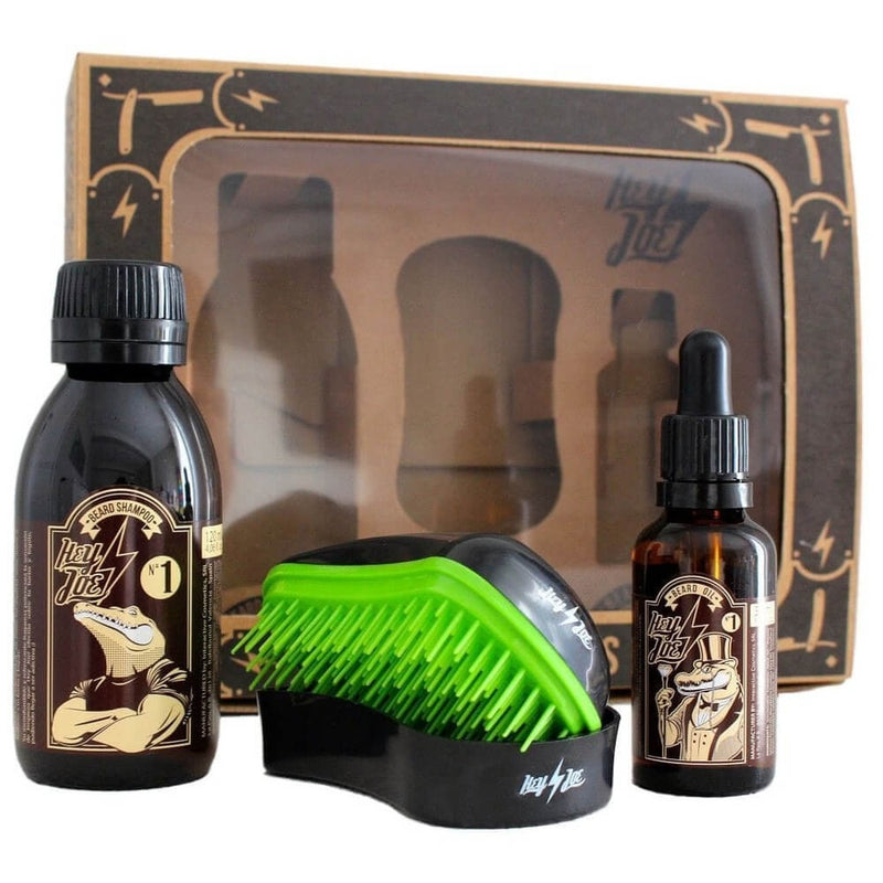 Hey Joe Bearded Survival Kit, dárková sada na vousy - olej, šampon a kartáč vyrobené ve Španělsku
