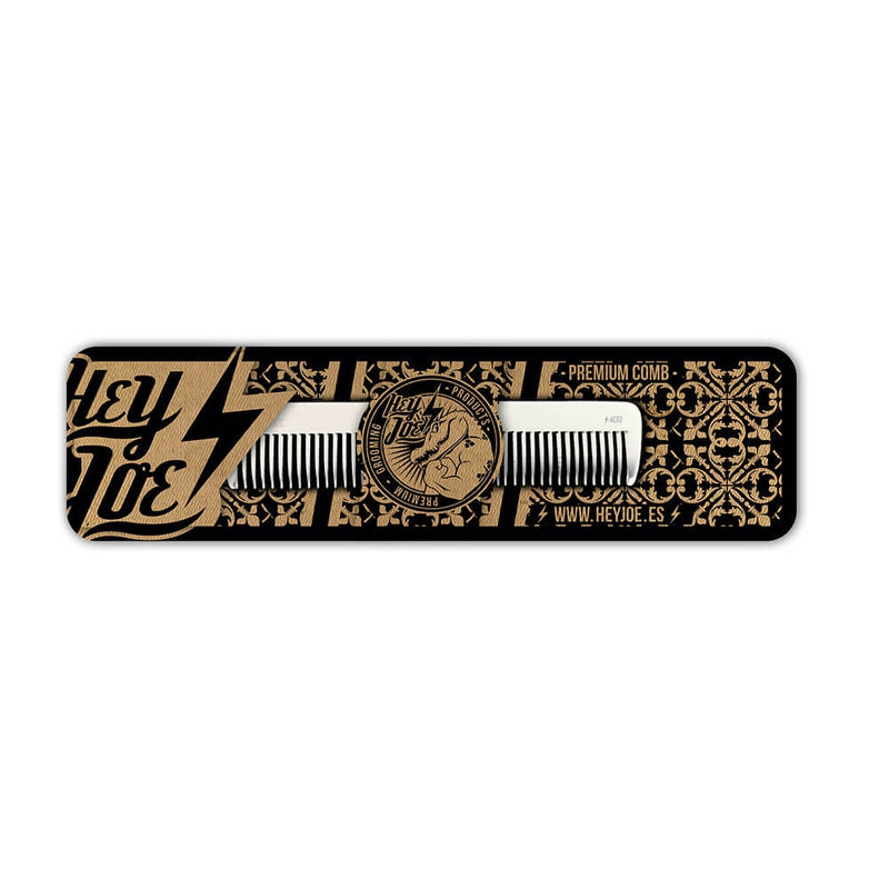 Hey Joe Premium Aluminium hřeben na vousy 11,9 cm, antistatický hliník ze Španělska