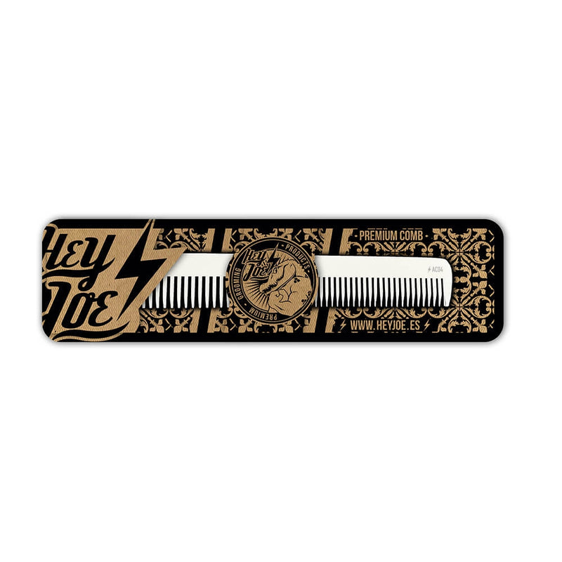 Hey Joe Premium Aluminium hřeben na vlasy 17,7 cm — ručně zpracovaný hliníkový barberský hřeben ze Španělska