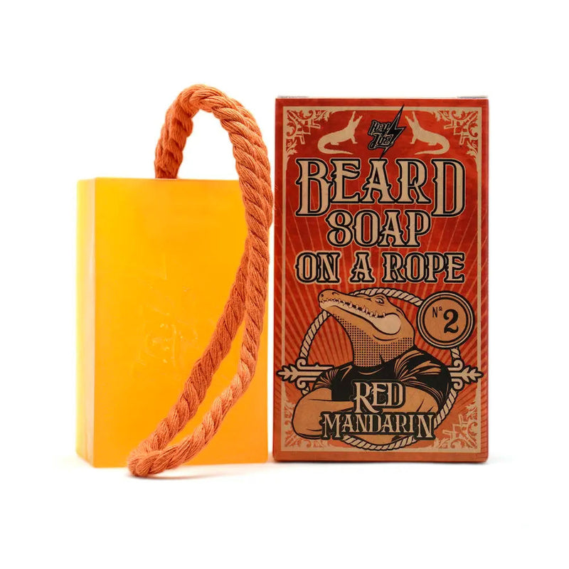 Hey Joe Red Mandarin mýdlo na vousy 150 ml se šňůrkou pro zavěšení, svěží mandarinka