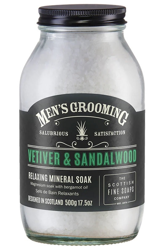 Scottish Fine Soaps Vetiver and Sandalwood sůl do koupele 500 g