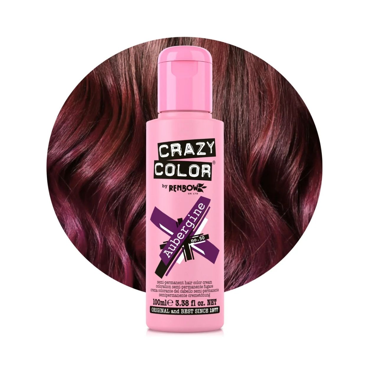 Crazy Color Aubergine No.50 barva na vlasy 100 ml