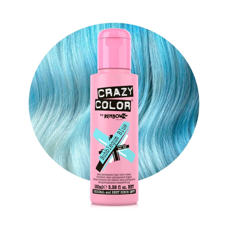Crazy Color Bubblegum Blue No.63 barva na vlasy 100 ml