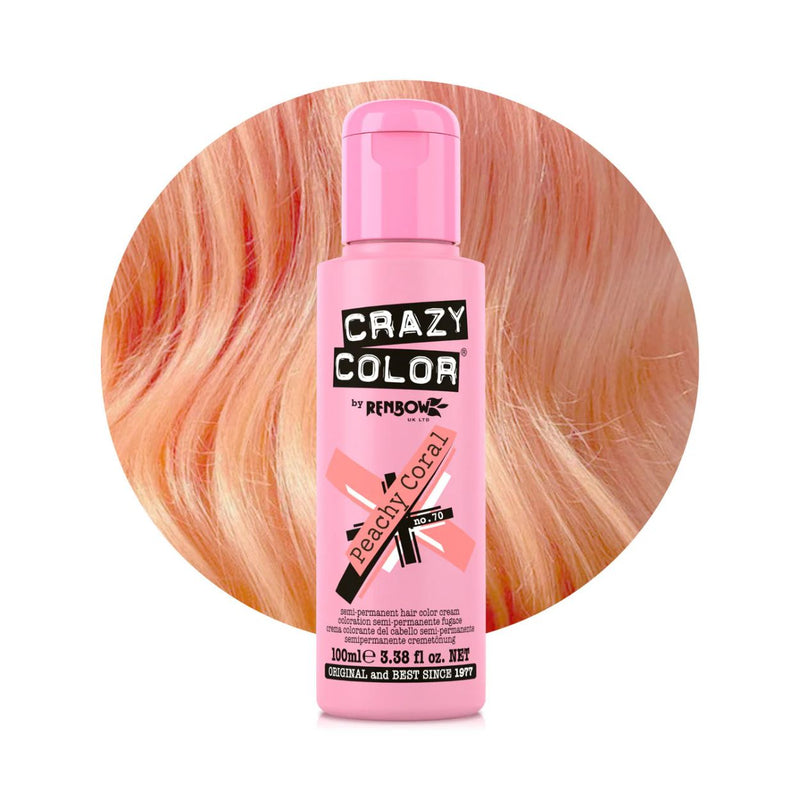 Crazy Color Peachy Coral No.70 barva na vlasy 100 ml