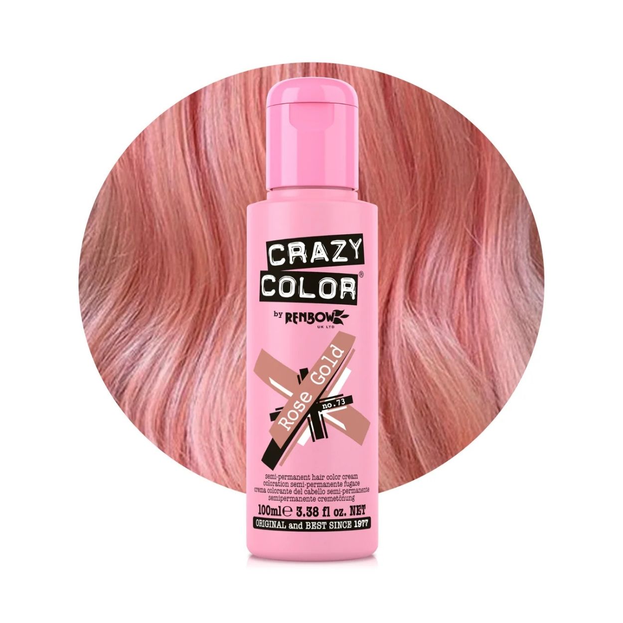 Crazy Color Rose Gold No.73 barva na vlasy 100 ml