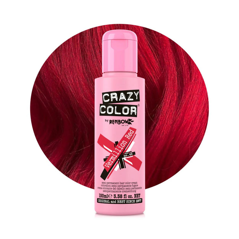 Crazy Color Vermillion Red No.40 barva na vlasy 100 ml