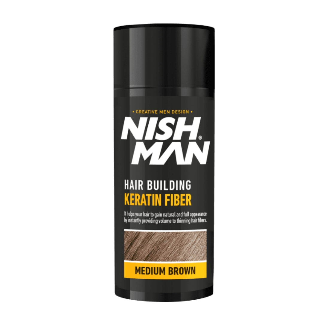 Nishman keratinová vlasová vlákna středně hnědá 21 g