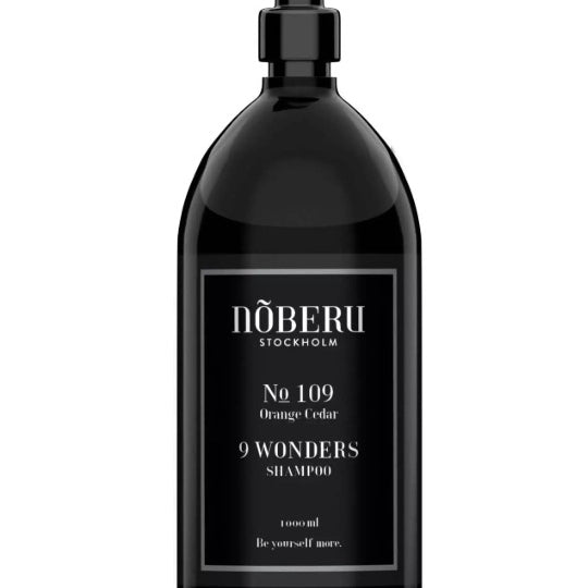 Noberu Stockholm 9 Wonders Orange & Cedar šampon proti krepatění 1 l — bezsulfátová formule s quinoa proteinem