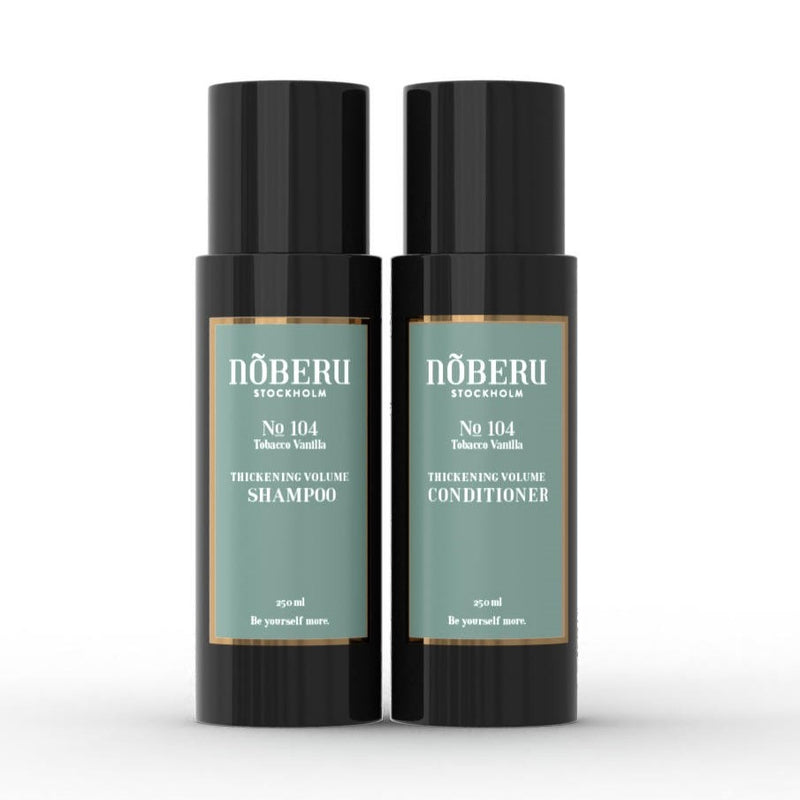 Nõberu Stockholm Mini Duo šampon a kondicionér 2× 50 ml — cestovní sada pro objem vlasů s vůní Tobacco Vanilla