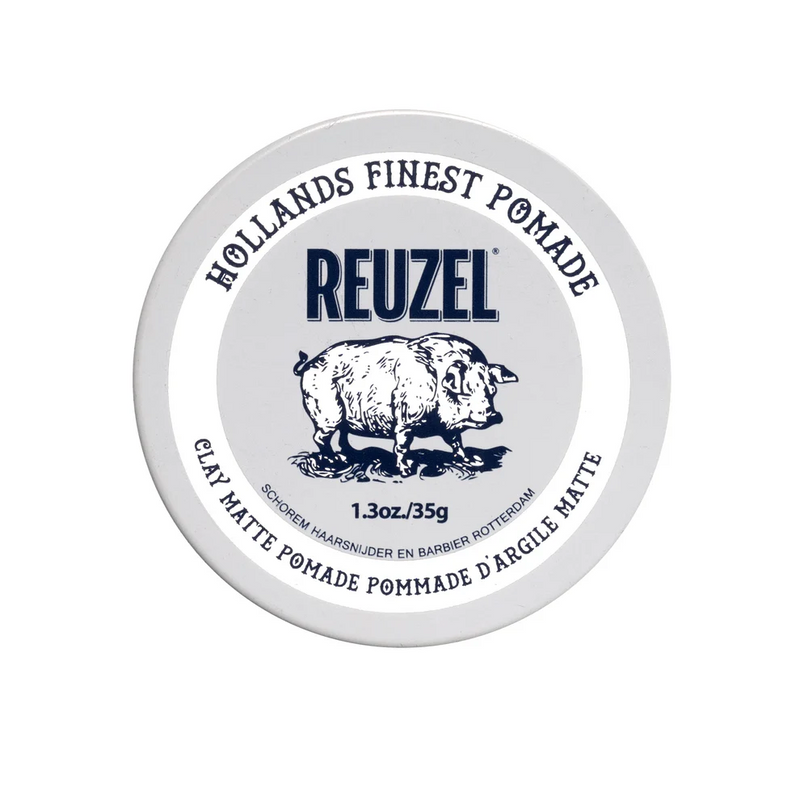 Reuzel Clay Matte hlína na vlasy 35 g - matná fixace water-based z rotterdamského barbershopu Schorem