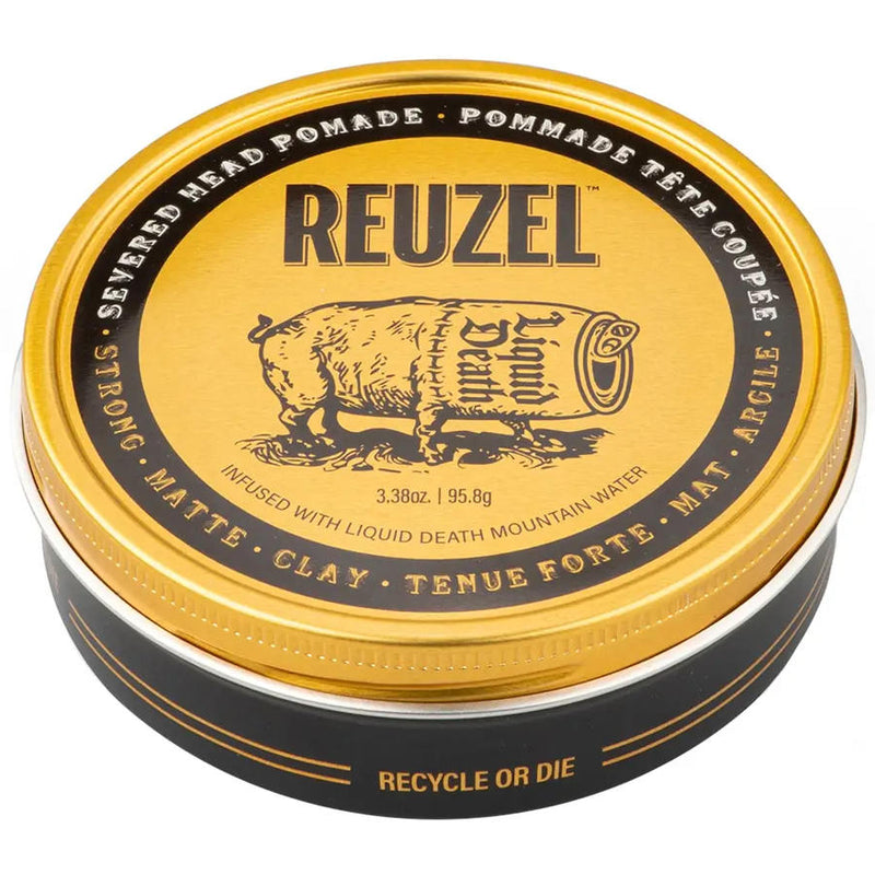 Reuzel Liquid Death Severed Head Matte Clay hlína na vlasy 95 g, limitovaná edice s matným finishem a silnou fixací