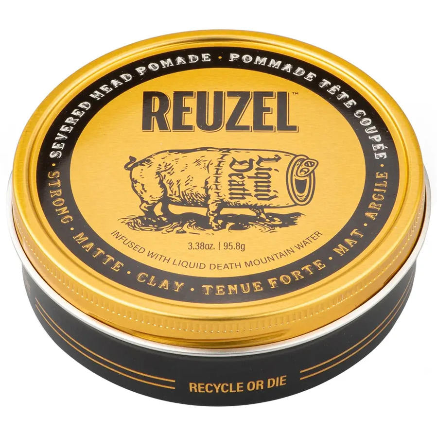 Reuzel Liquid Death Severed Head Matte Clay hlína na vlasy 95 g, limitovaná edice s matným finishem a silnou fixací