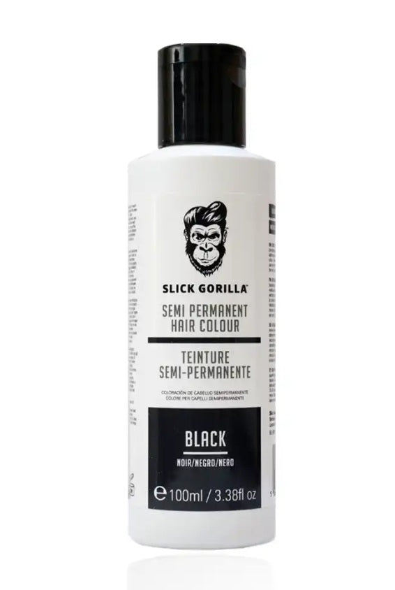 Slick Gorilla Hair Colour Black 100 ml, semi-permanentní černá barva na vlasy pro muže bez amoniaku