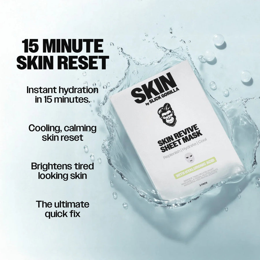 Slick Gorilla Skin-Revive Sheet Masks hydratační pleťové masky 3 ks
