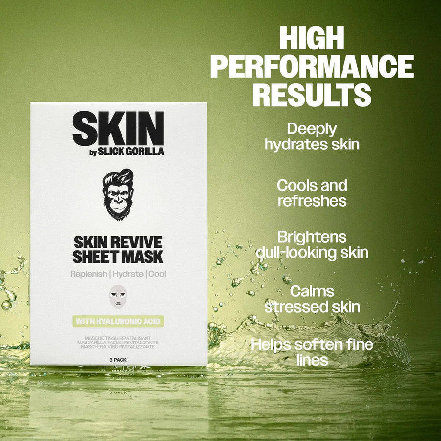 Slick Gorilla Skin-Revive Sheet Masks hydratační pleťové masky 3 ks