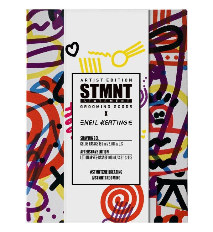 STMNT Dárkový set na holení, gel 150 ml a balzám po holení 100 ml, Artist Edition s designem Neila Keatinga