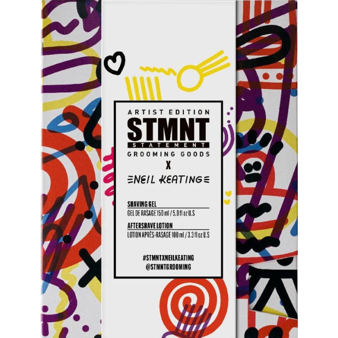 STMNT Dárkový set na holení, gel 150 ml a balzám po holení 100 ml, Artist Edition s designem Neila Keatinga
