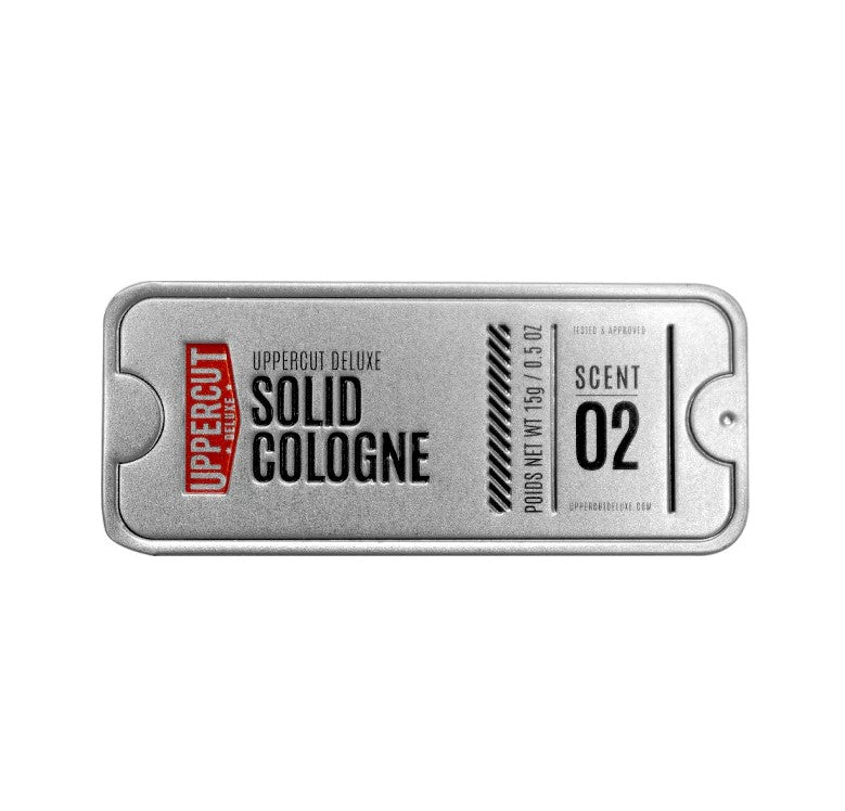 Uppercut Deluxe Solid Cologne tuhá kolínská 15 g – citrusovo-dřevitá vůně v signature černé plechovce